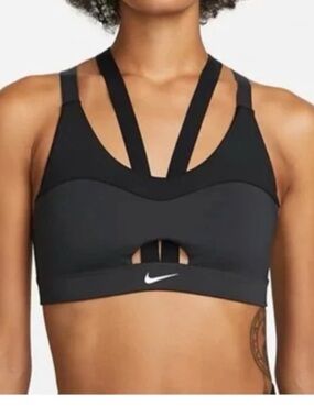 Nike Black Strappy Cutout Sports Bra sz M NWT